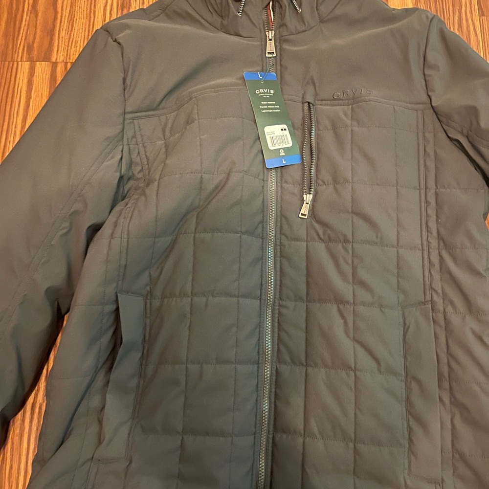 Orvis Men's Charcoal Quilted Zip-Front Puffer Jacket